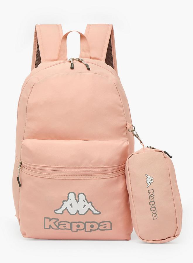 Kappa Logo Print 3-Piece School Backpack Set For Kids 8-13 Years With Pencil Pouch And Lunch Bag - 13x27x27 CM - Image 4