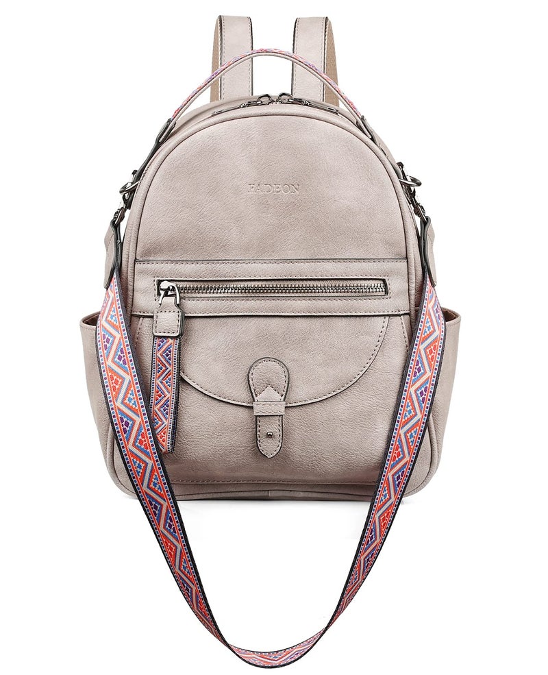 FADEON Mini Backpack Purse for Women, Designer Leather Cute Roomly Small Backpacks, Ladies Shoulder Backpack Fashion Handbag - Image 1