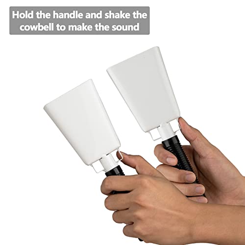 Ubblove Cowbells 2pcs,Steel Cow Bell 8 inch with Handle,Cheering Hand Bell for Sports Events,Football Games,Party,Farm,Hand Chimes Percussion Musical Instruments. (8 inch, White) - Image 3