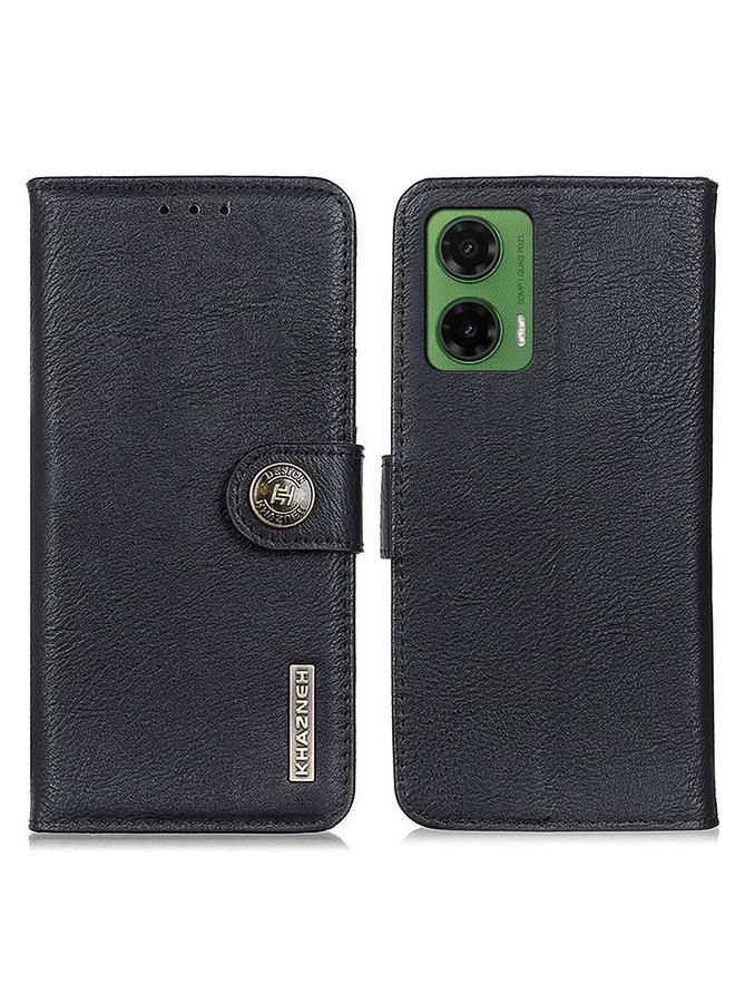 اس-توب جراب لهاتف موتورولا موتو جي 35 5 جي - جراب هاتف خزنة من جلد البقر بتصميم قابل للطي - Image 1