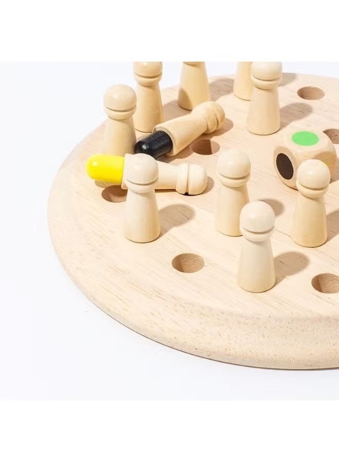 Wooden Memory Chess Game for Kids - Color Matching Educational Toy - Image 1