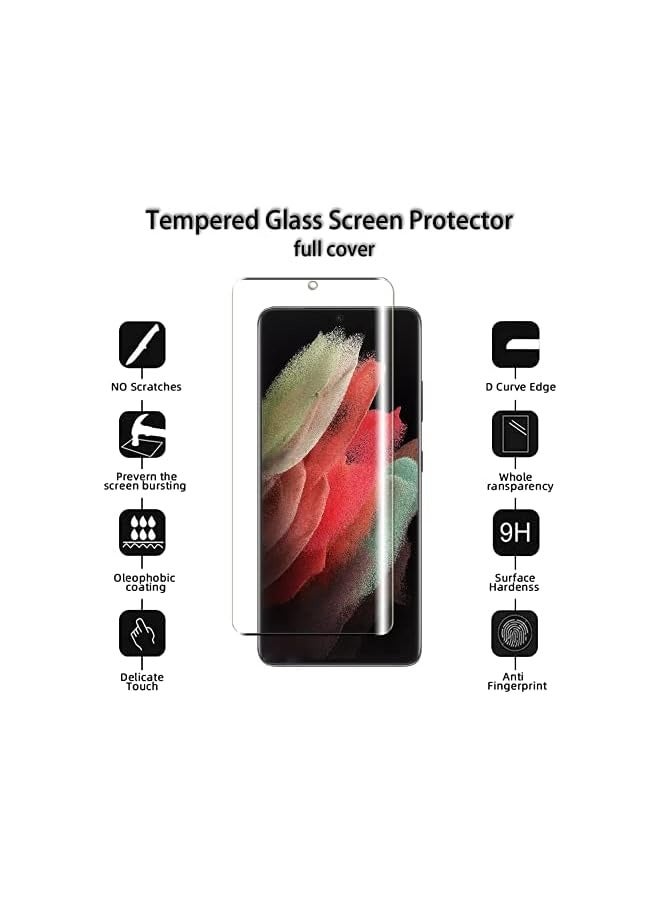 PROMASS [2+2 Pack] for Galaxy S21 Ultra 5G Screen Protector Tempered Glass with，2 Pack Camera Lens Protector，Full Coverage 9H hardness HD Anti-scratch Shatter-proof - Image 2