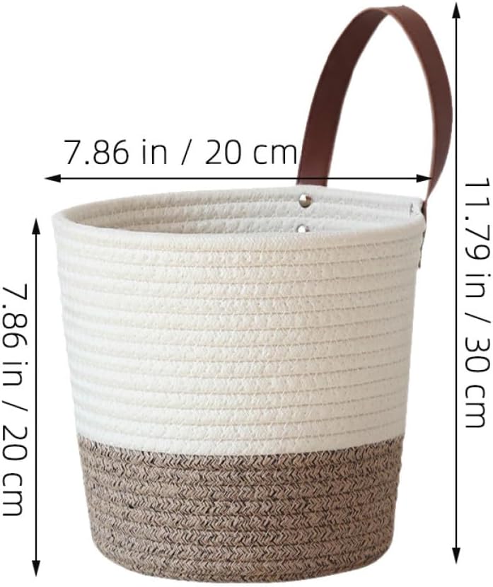 Ciieeo Wall-mounted Cotton Storage Basket Small Hanging Organizer Woven Basket for Nursery Bedroom Living Room Fruit Vegetable Holder - Image 2