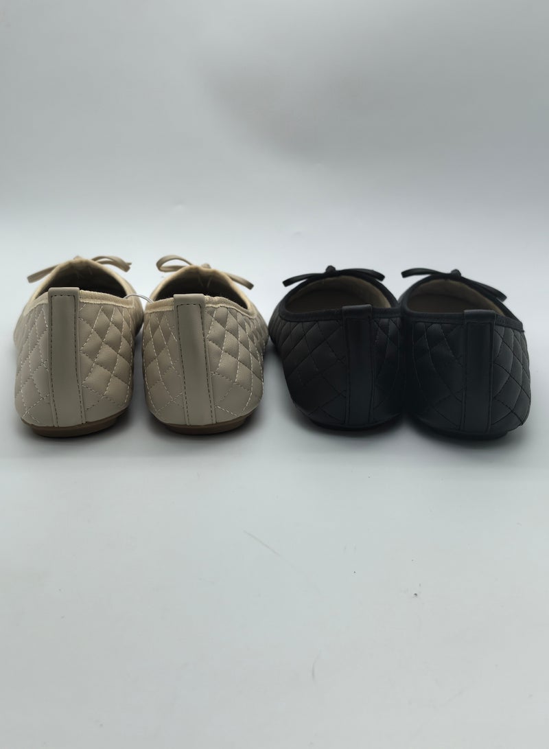 Women's Round Toe Ballet Flats Soft Faux Leather Bow Knot Casual Women's Slip  flat Shoes