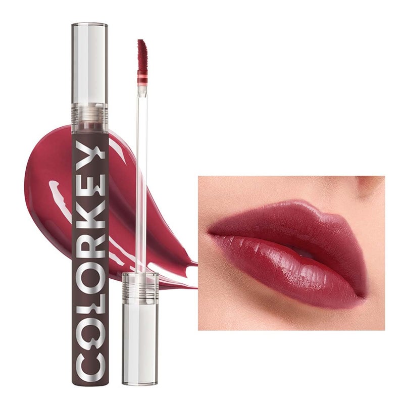 COLORKEY Lip Gloss Mirror Series Hydrating Lip Gloss with Essential oil High Shine Glossy Lip Tint Hydrated Fullerlooking Lips LongLasting Liquid Lipstick B705 Grape jelly