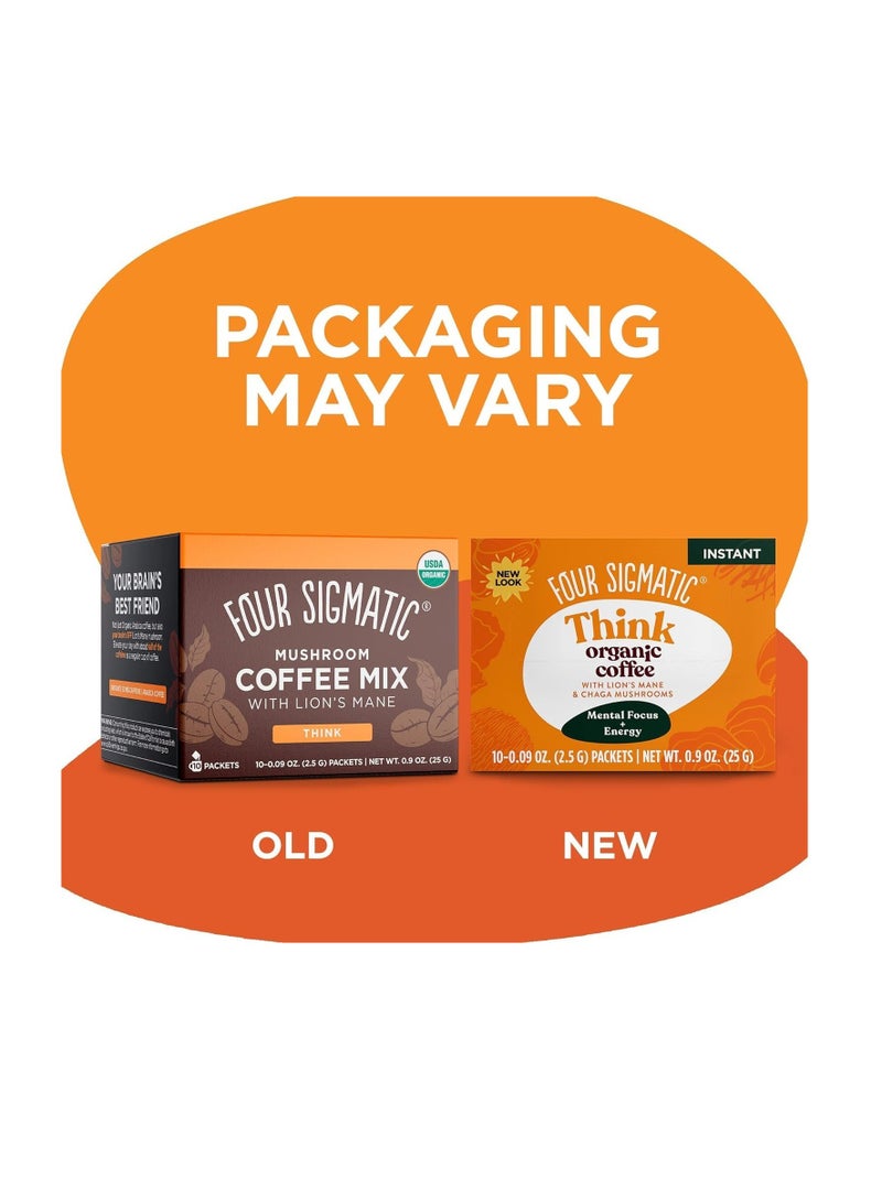 FOUR SIGMATIC medium roast Think Organic Coffee With Lion's Mane & Chaga Mushroom 25g 10 Packets - Image 2