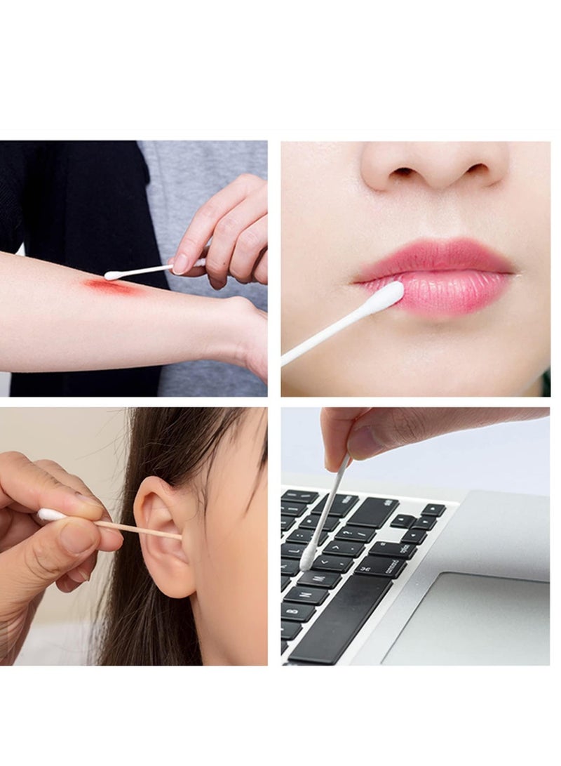 400 PCS Bamboo Cotton Buds, 100% Biodegradable Cotton Swab with Wooden Handles for Cleaning Ear, Makeup,Keyboard, Wound Etc - Image 4