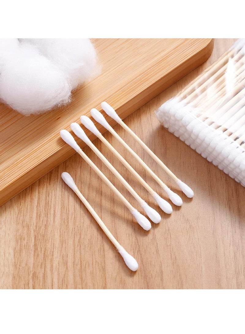 400 PCS Bamboo Cotton Buds, 100% Biodegradable Cotton Swab with Wooden Handles for Cleaning Ear, Makeup,Keyboard, Wound Etc - Image 3