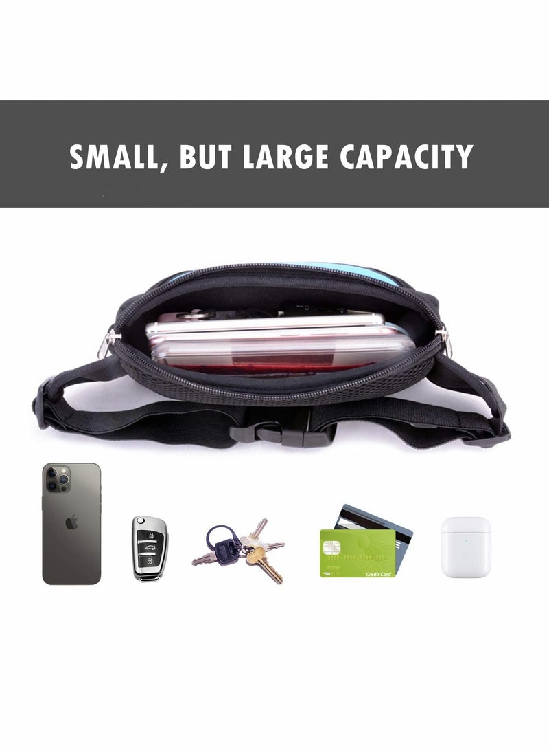 Excefore Running Fanny Pack, Slim Waist Bag with Phone Holder for Men and Women, Suitable for Walking Hiking Workout Traveling Cycling, Fit for All Cell Phones, Black - Image 3