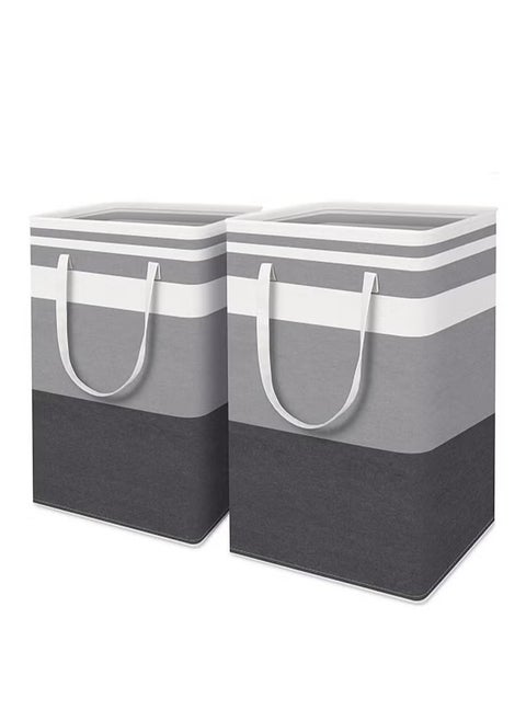 2 Pack Laundry Basket, Collapsible Laundry Bag with Easy Carry Handles, Freestanding Laundry Hamper for Clothes, Blankets, Cushions