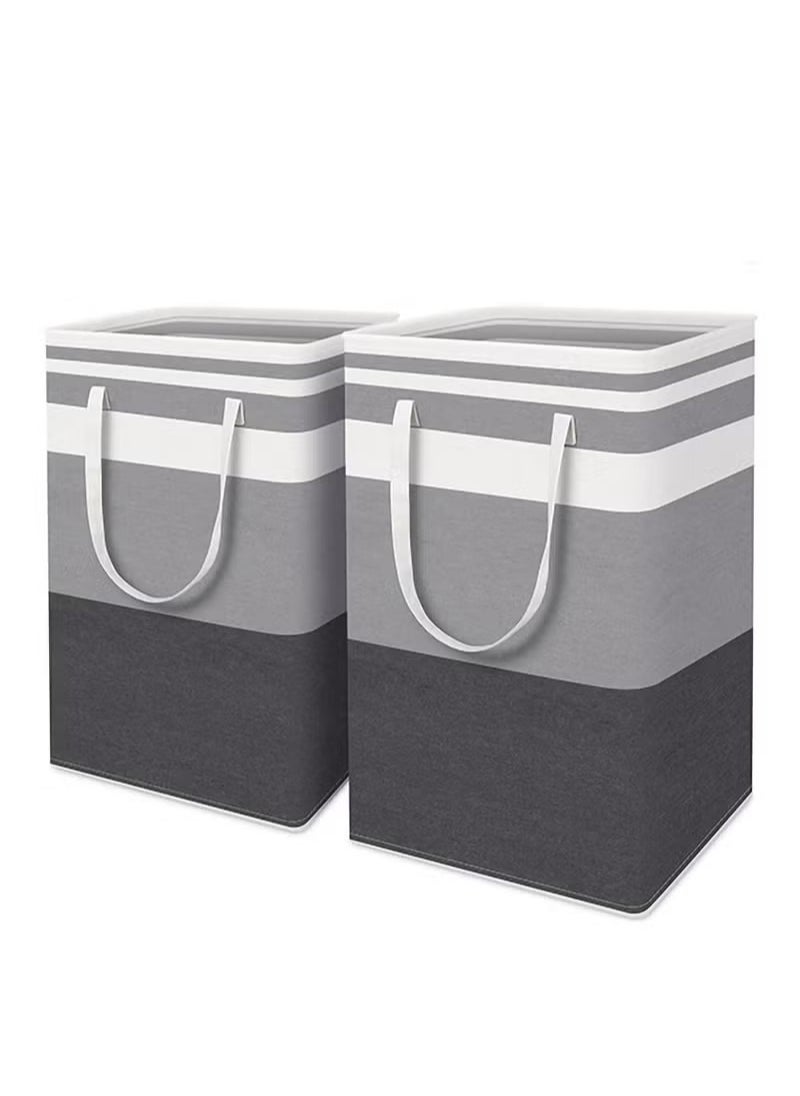2 Pack Laundry Basket, Collapsible Laundry Bag with Easy Carry Handles, Freestanding Laundry Hamper for Clothes, Blankets, Cushions