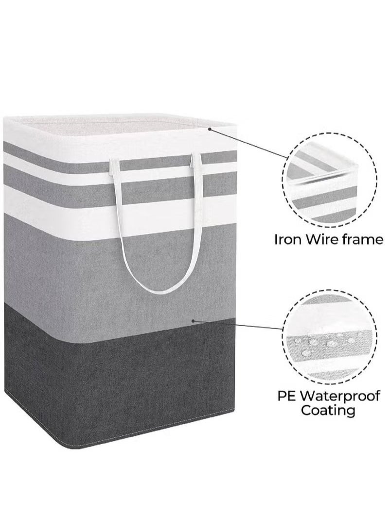2 Pack Laundry Basket, Collapsible Laundry Bag with Easy Carry Handles, Freestanding Laundry Hamper for Clothes, Blankets, Cushions