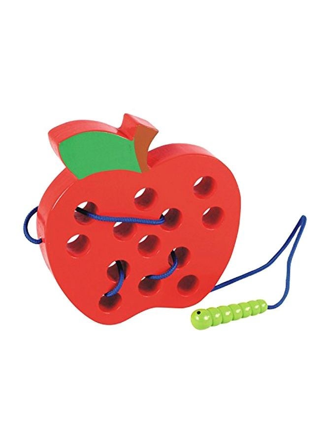 NIBEMINENT Apple Shaped Lacing Early Learning Toy 6x5.5x1inch - Image 1