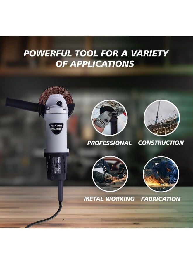 Hikoki - HIKOKI Heavy Duty Corded Angle Grinder | 715W | 12000 RPM | 100mm Disc Dia | 16mm Whole Dia | 1.5 KG | Horsepower 1000W | Double Insulated Body | Depressed Center Wheel | Wrench Included | PDA100M - Image 1