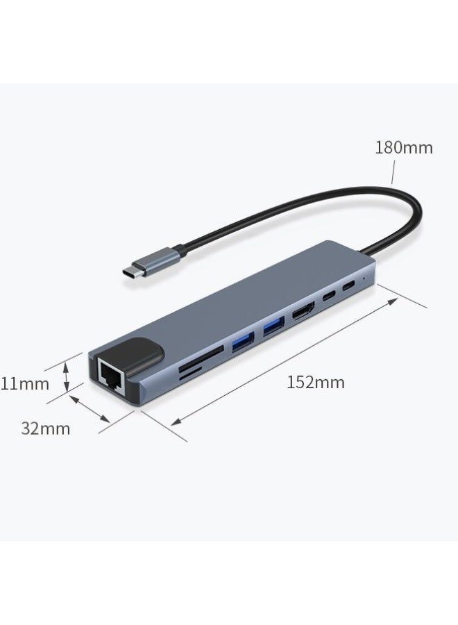 أوريون ماكس موزع USB-C متعدد المنافذ 8 في 1 مع منفذ HDMI بدقة 4K، ومنفذ إيثرنت RJ45، وشحن سريع بقوة 87 واط، ومنفذي USB 3.0، وقارئ بطاقات SD/TF، ​​ومنفذ بيانات USB-C لأجهزة MacBook Pro/Air وiPad Pro وأجهزة الكمبيوتر المحمولة التي تعمل بنظام Windows والأجهزة اللوحية وأجهزة Type-C - Image 3