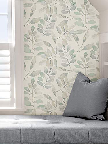 InHome NHS3764 Fable Leaf Peel Stick Wallpaper, White & Off-White - Image 5