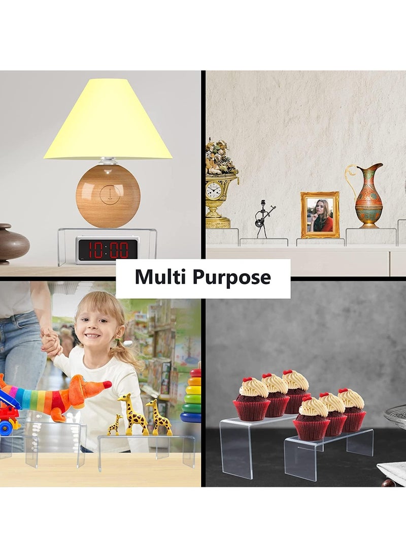 Generic - Acrylic Display Riser 3 units (21,22,23.5 cm) 4mm Thickness, Lightweight & Transparent , polished edges ,in Different Sizes- Ideal for Trophies, Showpieces, Cupcake Holder & Candy Bar - Image 1