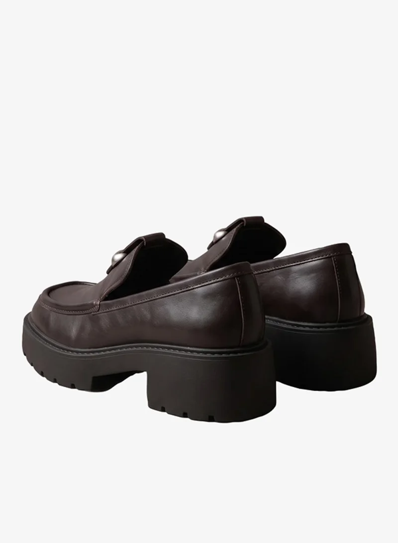 Calvin Klein  Leather Chunky Hardware Loafers for Women | Best Price UAE