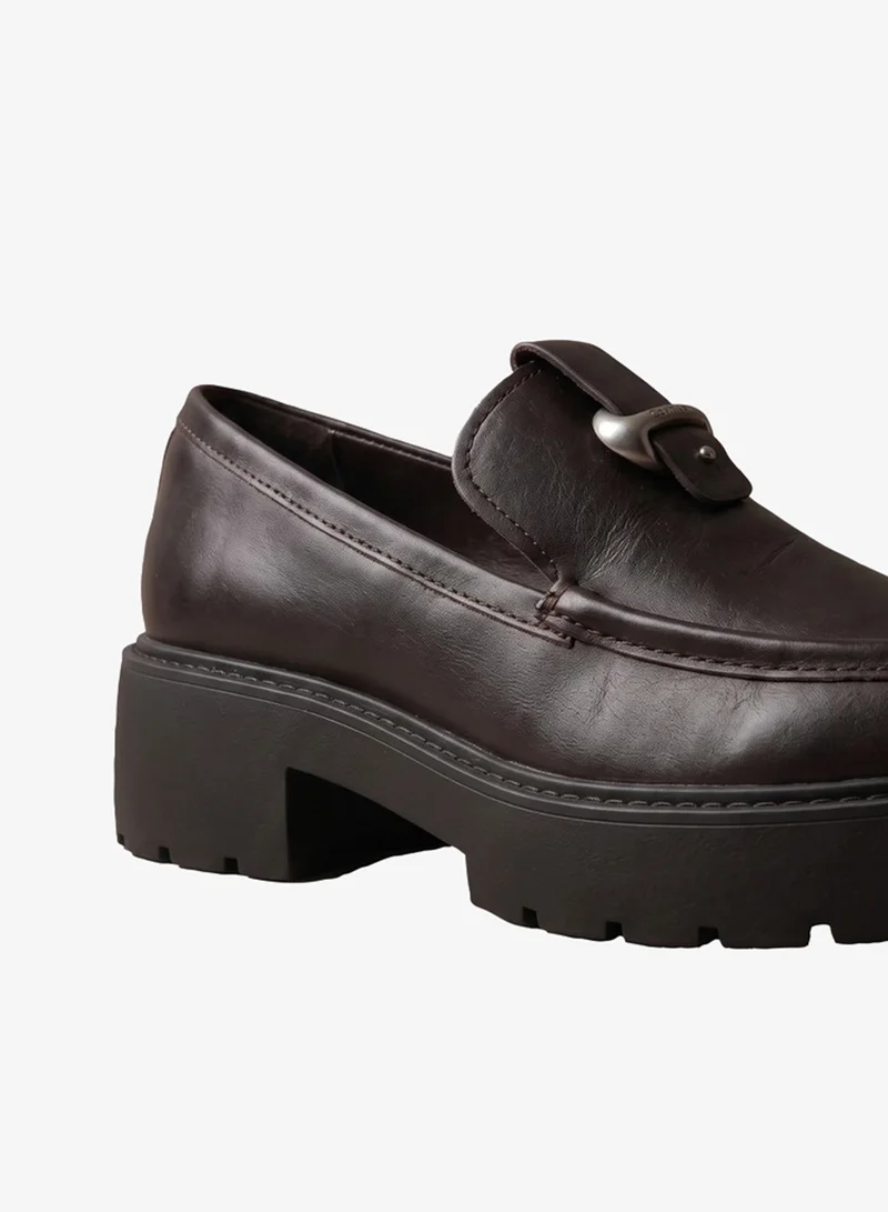 Calvin Klein  Leather Chunky Hardware Loafers for Women | Best Price UAE