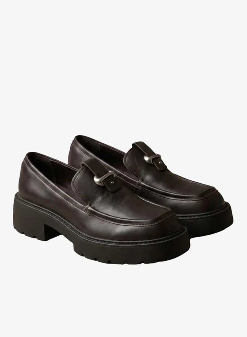 Calvin Klein  Leather Chunky Hardware Loafers for Women | Best Price UAE