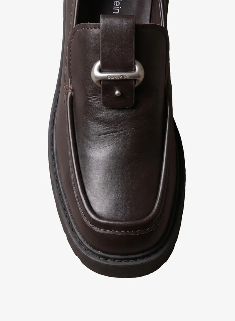 Calvin Klein  Leather Chunky Hardware Loafers for Women | Best Price UAE