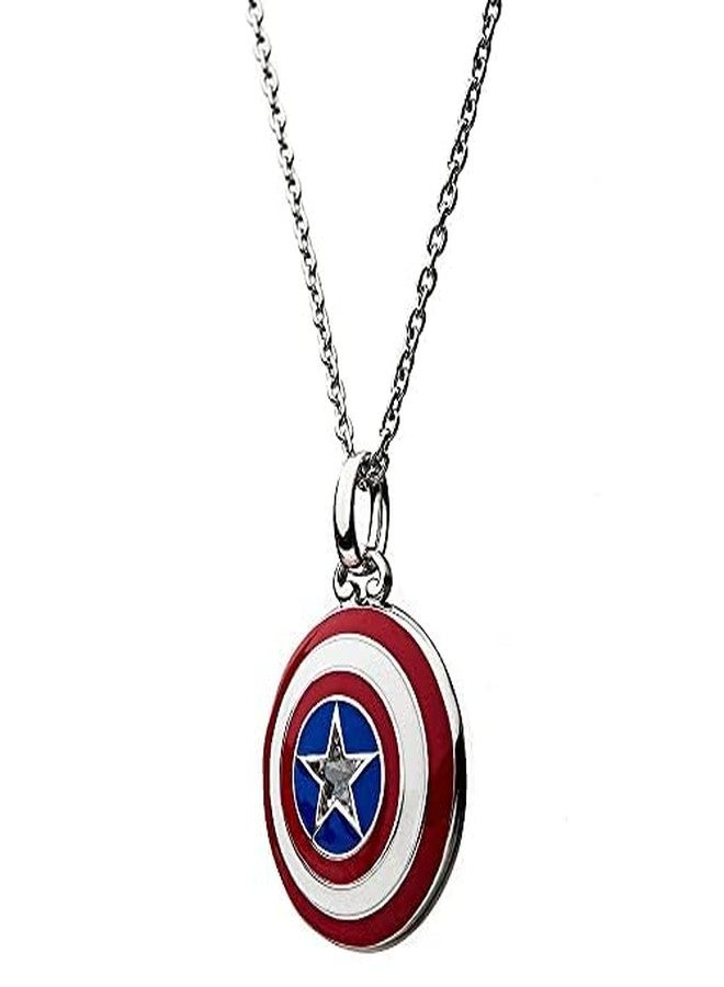 Ervio America Shield Pendent Necklace Chain Stainless Steel Round Shape Shield Locket Pendant Necklace Chain Hip Hop Gift Set - Image 2