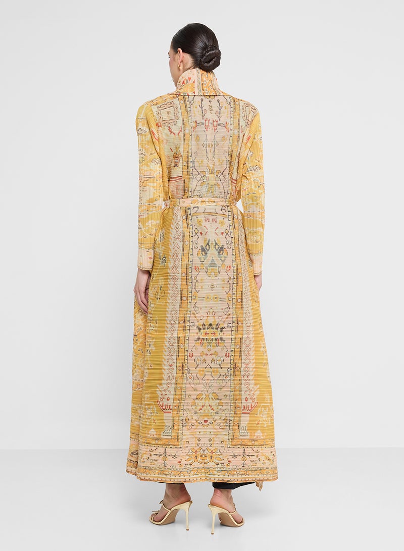 Khizana Textured Abaya With Print - Image 2
