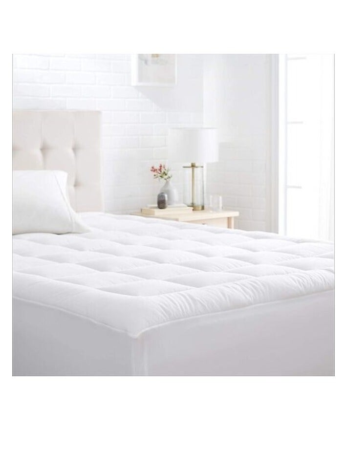 DEEP SLEEP Every Night Deep Sleep Down-Alternative Mattress Topper Pad - Fiber White Soft Fluffy (Double Size -W120 X L200 Cm) - Image 1