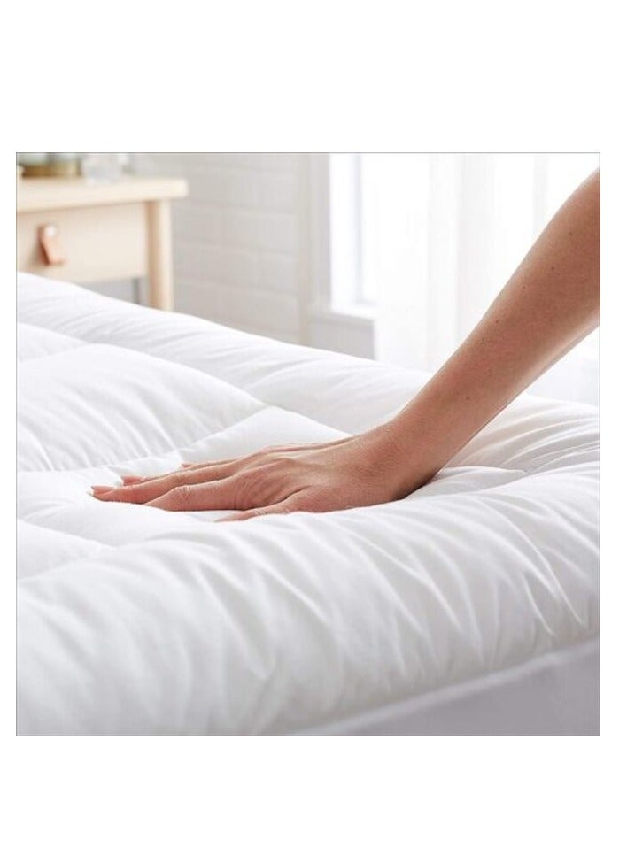 DEEP SLEEP Every Night Deep Sleep Down-Alternative Mattress Topper Pad - Fiber White Soft Fluffy (Double Size -W120 X L200 Cm) - Image 2