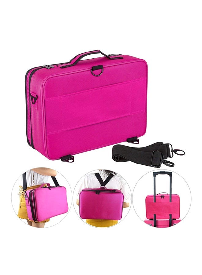 NIBEMINENT Professional Cosmetic Case With Detachable Strap Pink - Image 2