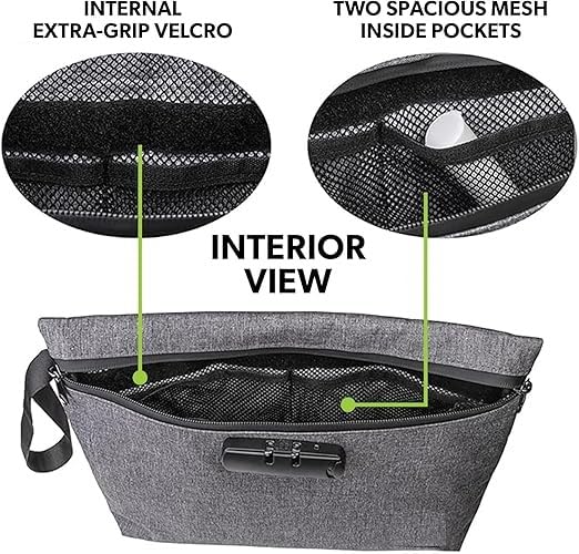 MeRaYo Document Organizer Bag Document Bag Document File Bag Document Waterproof Bag with Lock Document Holder Travel Document Organizer, Grey - Image 3