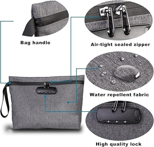MeRaYo Document Organizer Bag Document Bag Document File Bag Document Waterproof Bag with Lock Document Holder Travel Document Organizer, Grey - Image 2