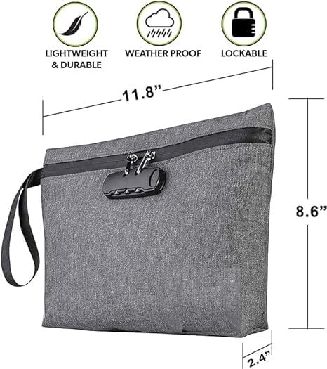 MeRaYo Document Organizer Bag Document Bag Document File Bag Document Waterproof Bag with Lock Document Holder Travel Document Organizer, Grey - Image 5