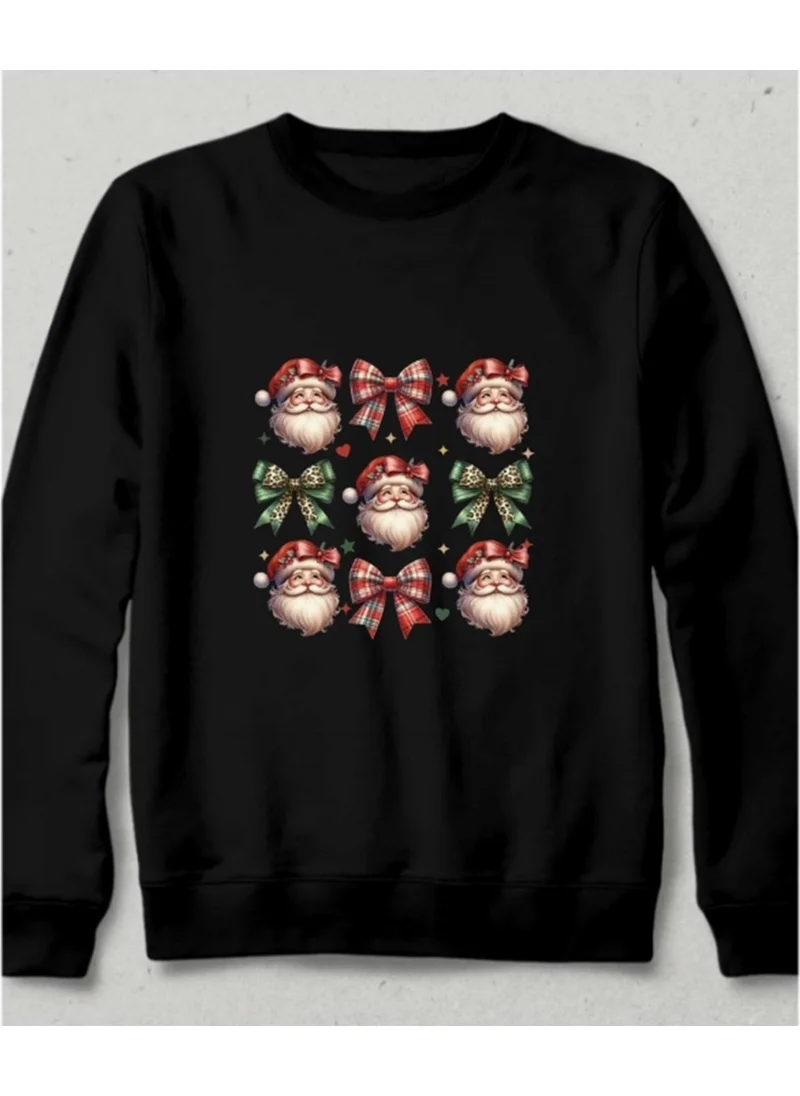 Hena Retro Christmas Santa Sweatshirt Black