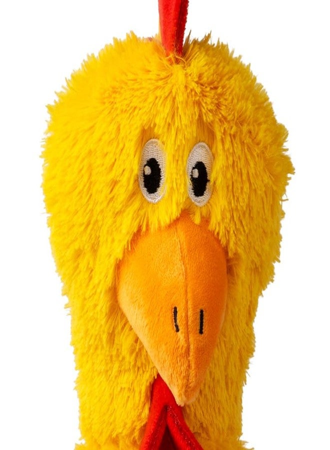 كونج لعبة دجاجة كونغ المعقودة للكلاب - حبل معقود داخلي وصفارات مزدوجة - قطيفة متينة مع حشو قليل، لعبة مضغ وشد داخلية/خارجية (كبيرة جدًا) - Image 4