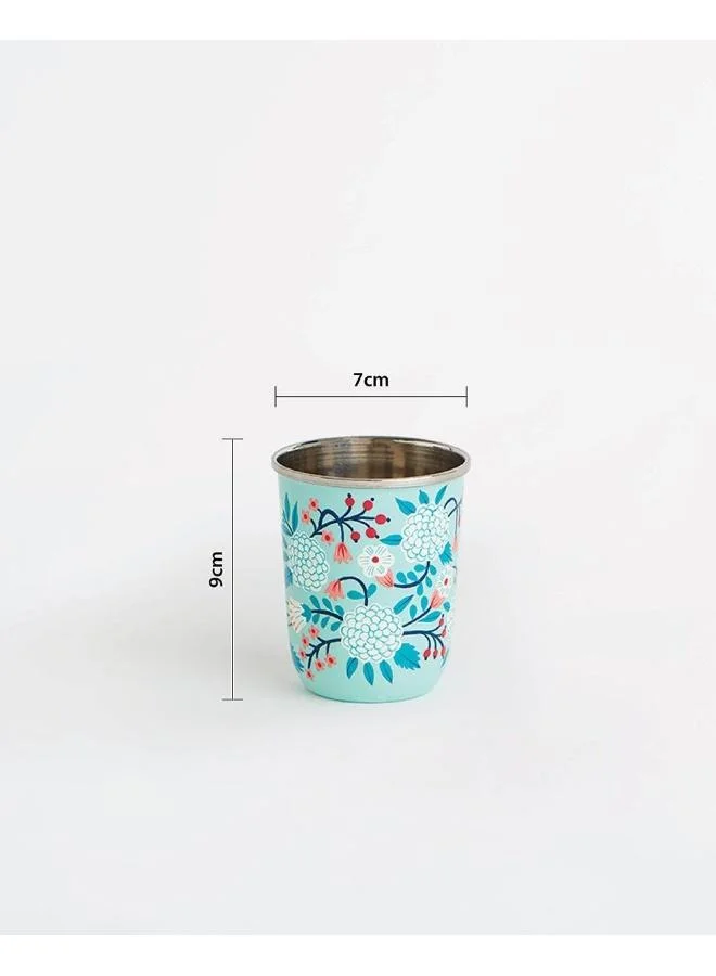Chumbak  Blue Floral Steel Tumbler Small  | Best Price UAE
