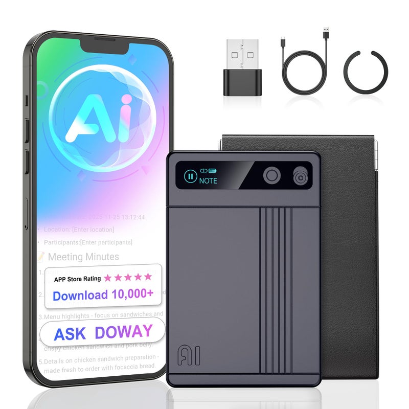 Visoud 64GB AI Voice Recorder, AI Recorder Notetaker Supports 152 Languages Transcribe and Summarize, APP Control Audio Recorder for Lectures, Meetings, Calls, Interviews - Image 1