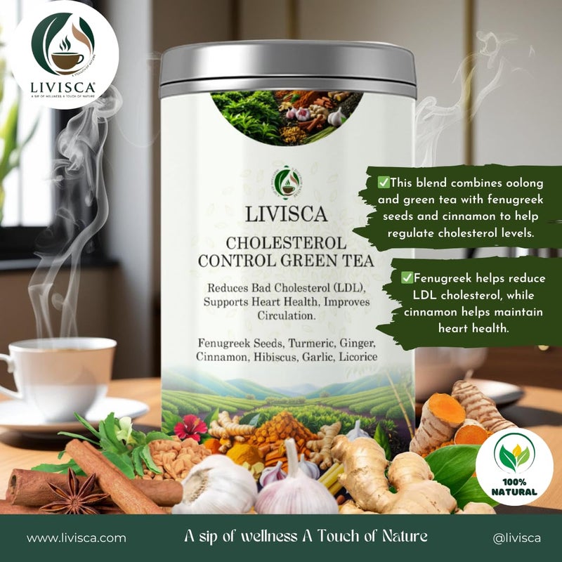 Livisca Cholesterol Management Tea,100gms | Blood Sugar Regulation | Cholesterol Management | Liver Protection | Digestive Health | Rich in Nutrients - Image 5