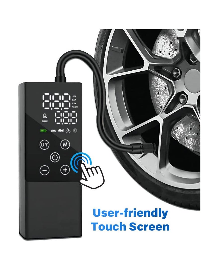 SYOSI Tire Inflator Portable Air Compressor, Portable Electric Digital Pump, Air Pump, Digital Tire Pressure Gauge Air Compressor for Car Bicycle Motorcycle - Image 2