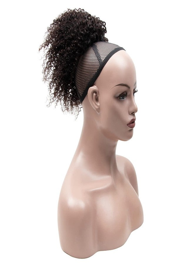 FEIPRO Afro Puff Kinky Curly Drawstring Ponytail Buns Natural Human Hair Pieces for Black Women,Girls,Kids 10 Inch #1B Natural Black - Image 3