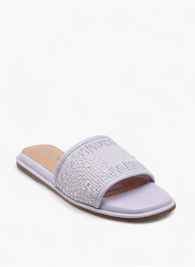 ميسي الصغيرة Girls Embellished Slip-On Flat Sandals