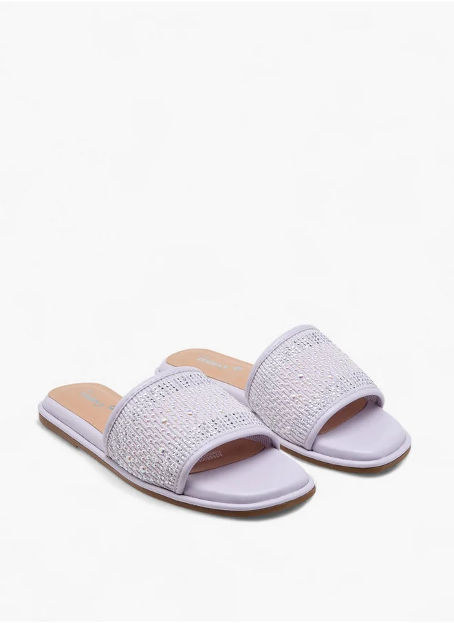 ميسي الصغيرة Girls Embellished Slip-On Flat Sandals