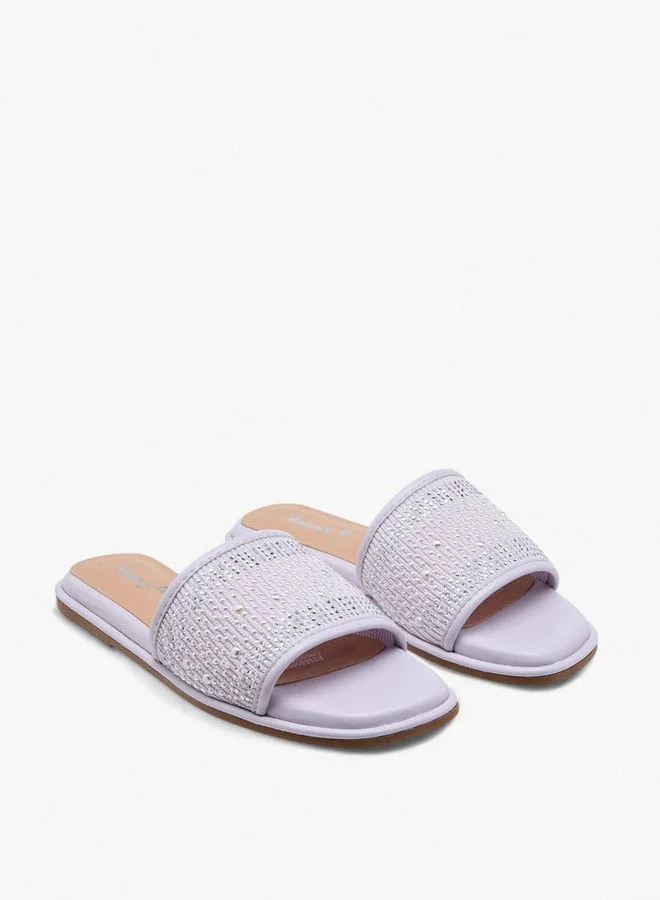 Little Missy Girls Embellished Slip-On Flat Sandals