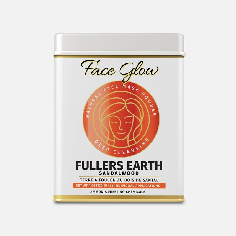 Face Glow Fullers Earth wSandalwood 12 Individual Sachets of Multani Mitti 10 gm each Reusable Brush Tray Included Timeless Radiance Face Mask for Healthy Looking Skin By Pride of India