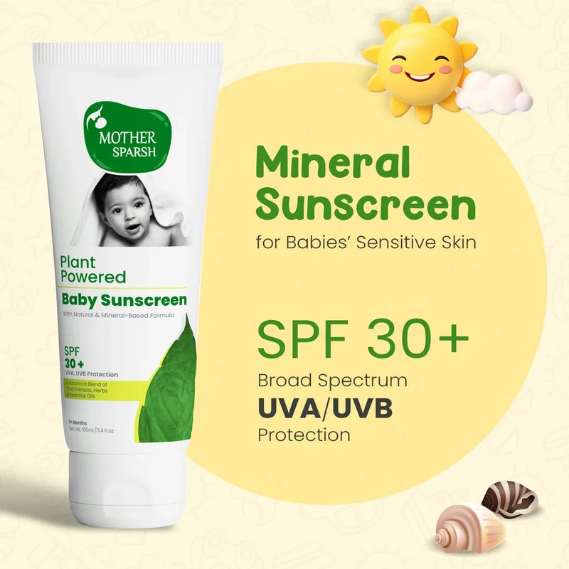 Mother Sparsh Plant Powered Baby Skin Sunscreen Lotion - 100gm - Image 2