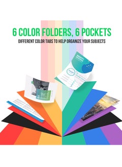 SYOSI 6 Pocket File Folder, File Organizer with 6 Colors Expanding File Folders and 6 Pcs Labels, Portable Accordion File Folder for A4 Size and Letter Size Files, for School Office  - Image 3
