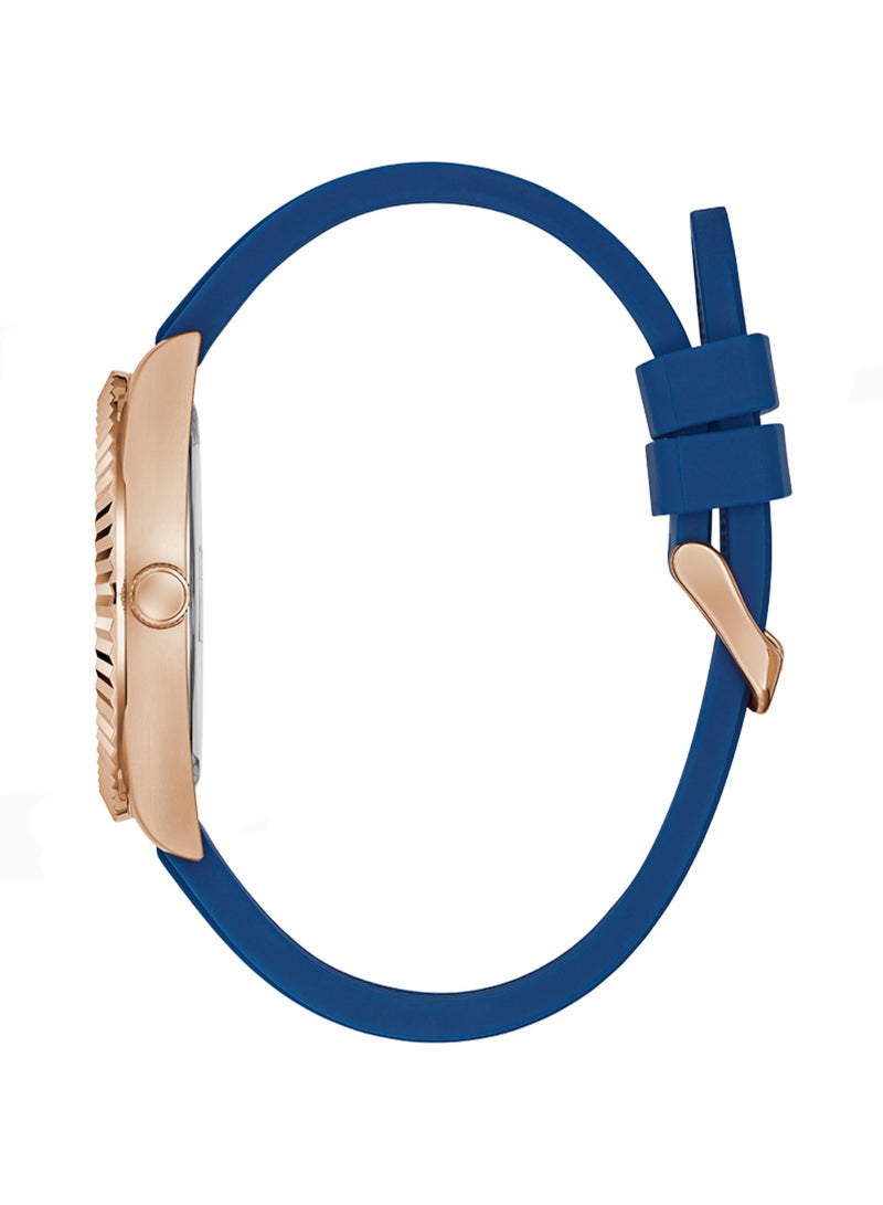 GUESS Mens Blue Silicone Strap Day/Date Watch - GW033521 - Image 4