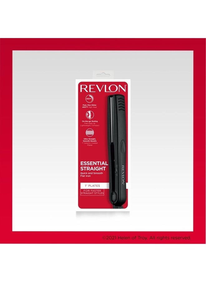 Revlon - Revlon Smooth and Straight Ceramic Flat Iron | Fast Results, Smooth Styles (1 in) - Image 1