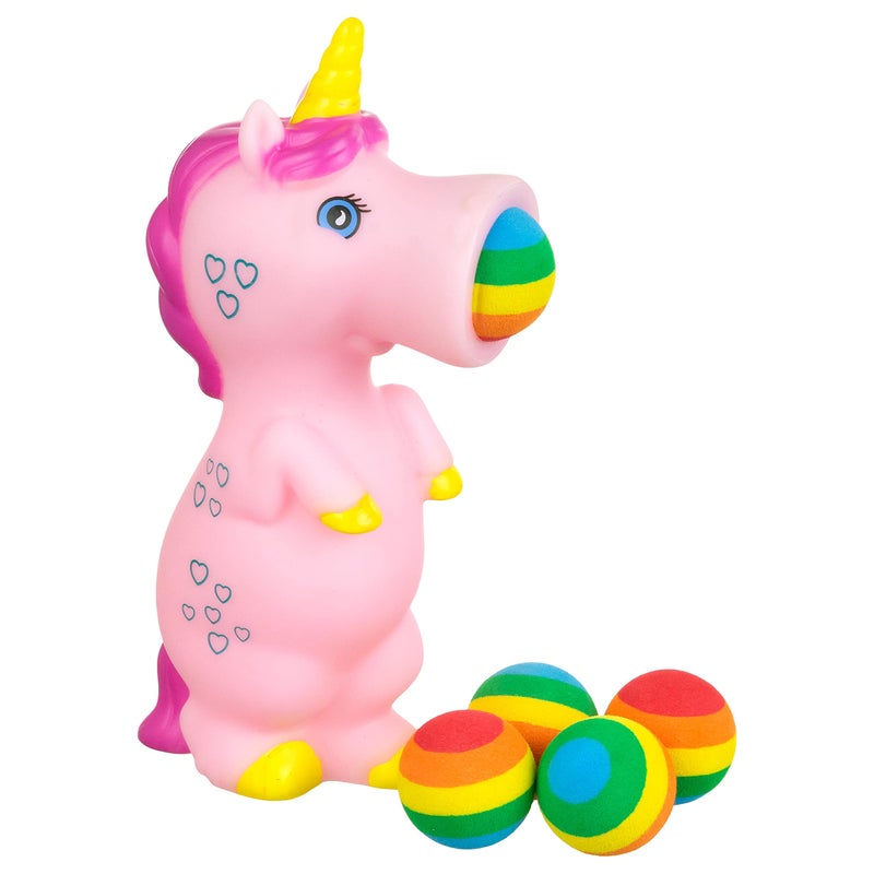 Expressions 1pc Foam Ball Popper Toy  Squeeze  Launch Unicorn Toy wFoam Balls Included  Animal Ball Shooting Squishy Toy Anxiety Relief Items Sensory Toys Squeeze Toys for Kids Toddler Toys