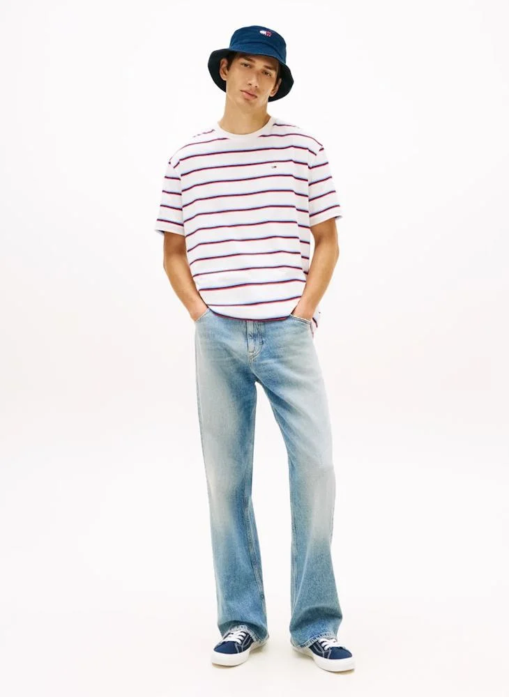 TOMMY JEANS  Hilfiger Flag Stripe Relaxed Jersey T-Shirt for Men | Best Price UAE